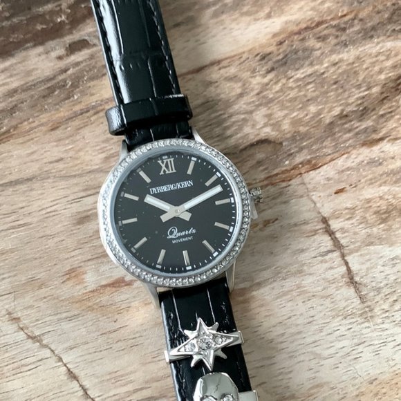 Dyrberg/Kern Emotion watch with removable charms and black sunray face - Picture 3 of 11